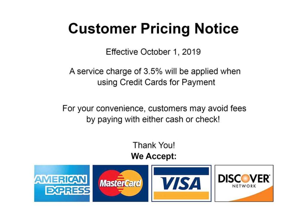 Fee Pricing Notice