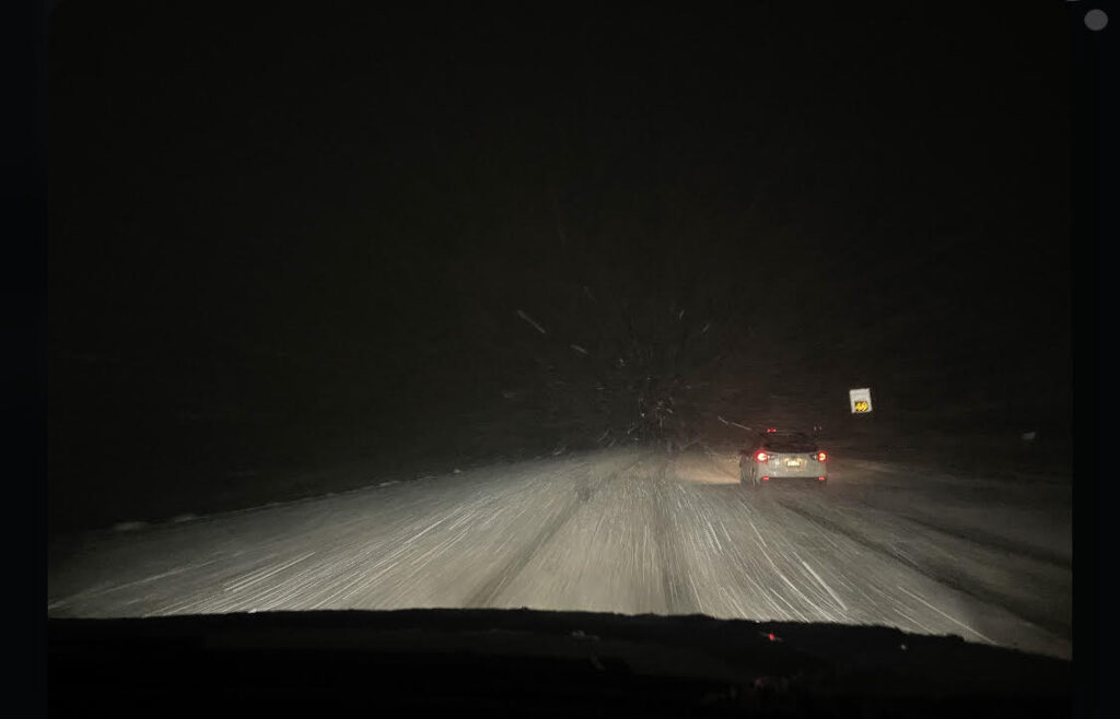 Driving in the Utah snowstorm 