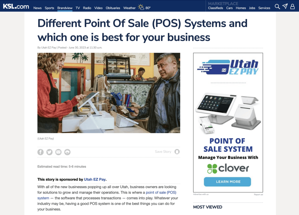 KSL Point Of Sale Systems Article