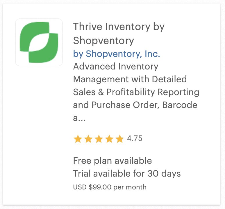 Thrive Inventory by Shopventory. Clover App Market 