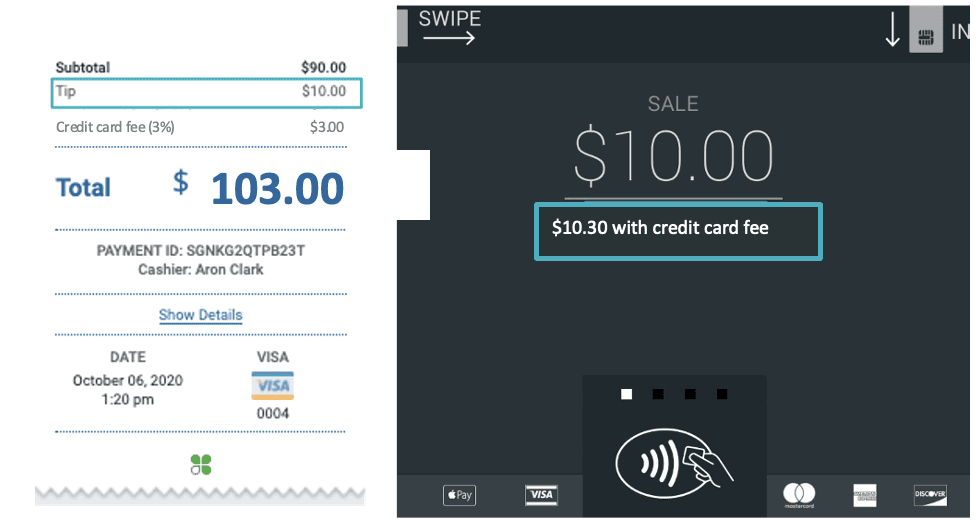 Clover 3% Surcharge-Transaction-Example