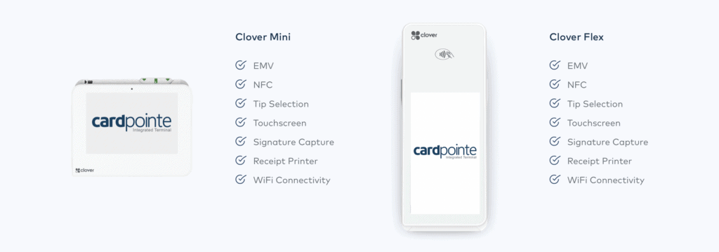 Instant Accept Clover CardPointe Terminal Options