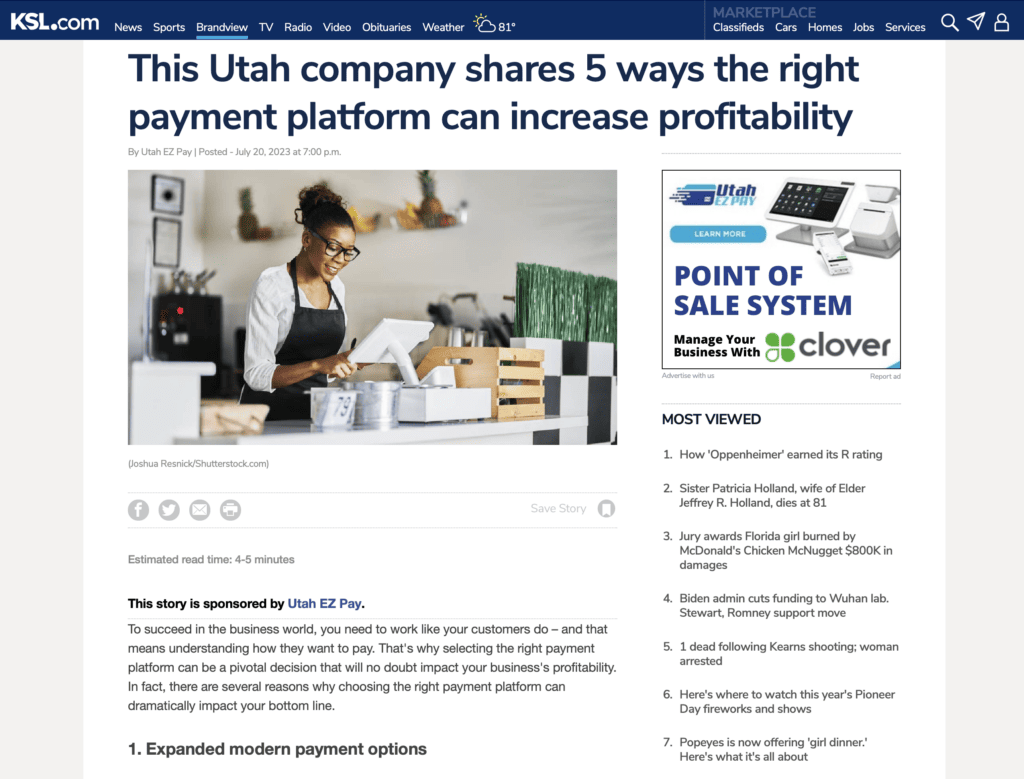 Utah EZ Pay on KSL 