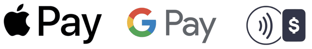 Image of Apple Pay Google Pay and Tap to Pay logos 