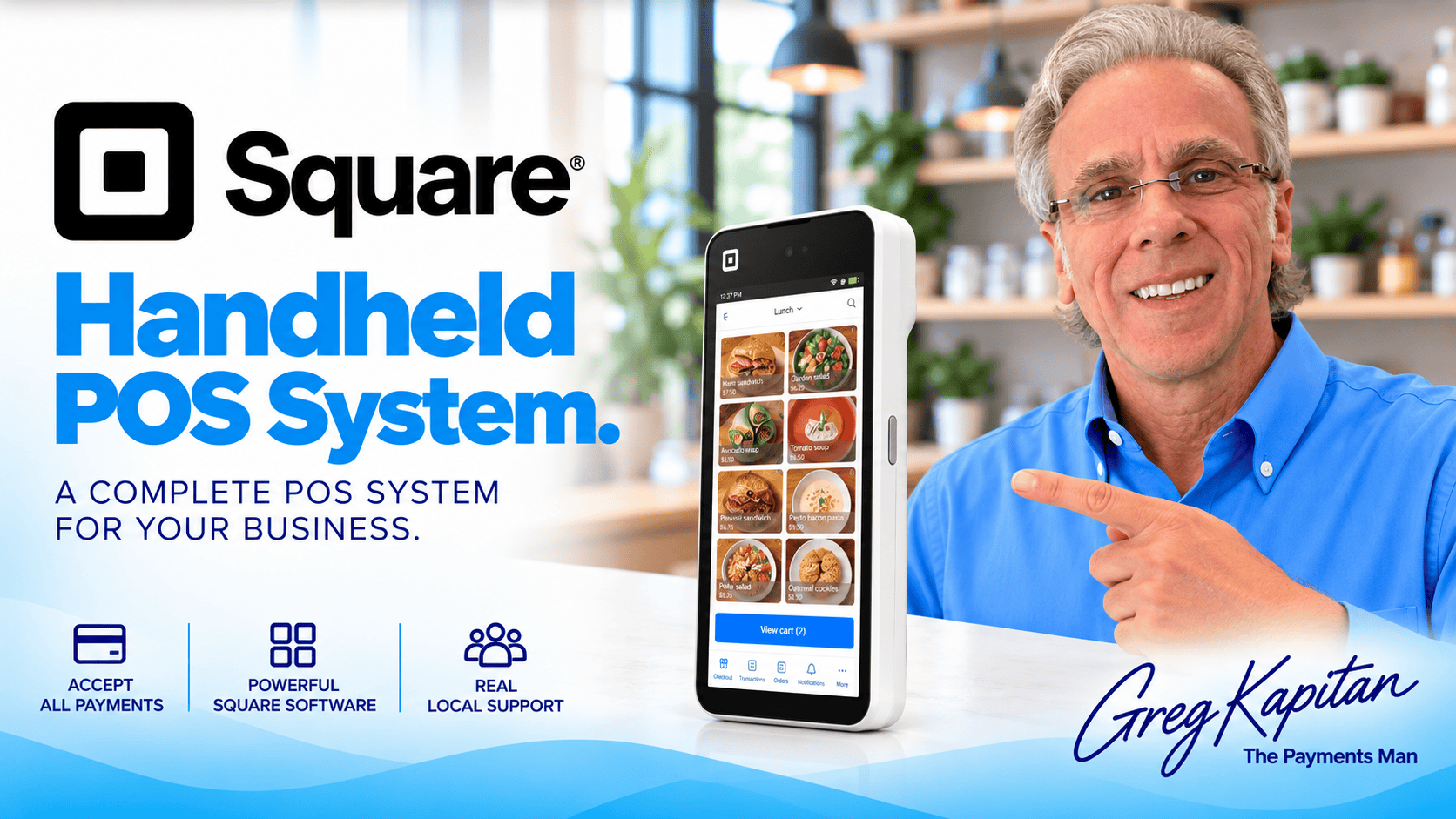 Image of the Square Handheld from Utah EZ Pay Salt Lake City with Greg Kapitan the Payments Man