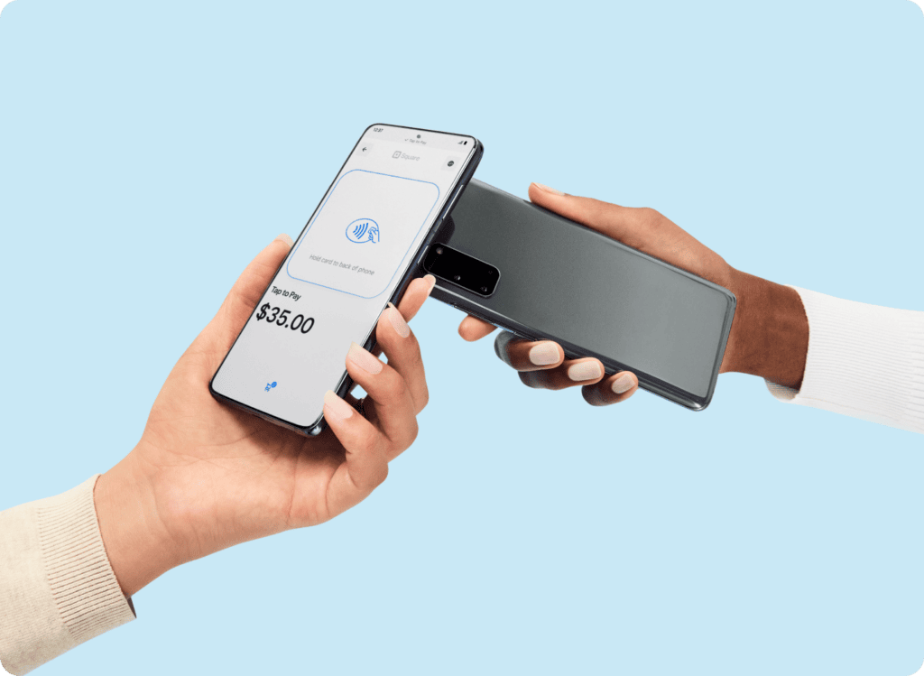 An image of Square Tap to Pay on smartphone from Utah EZ Pay Salt Lake City